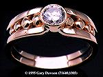 14K ring fabricated of round wire and solid beads.  Bezeled 1/2 ct. diamondFabricated Diamond RingGary Dawson