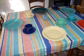 Tablecloth w dishes