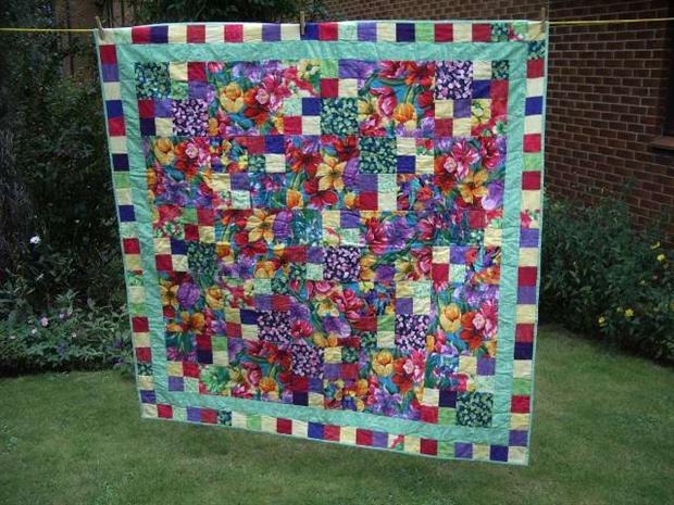 Bright floral quilt