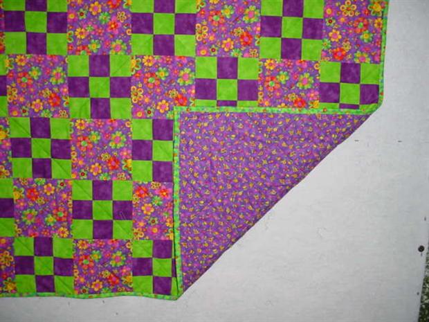 Purple Floral Baby Quilt