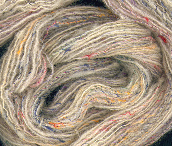 Silk thrums and wool