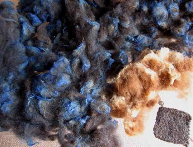 Blue on brown fleece