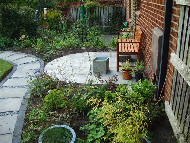 view of new patio from gate