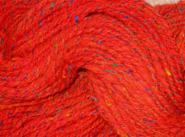 Red yarn detail