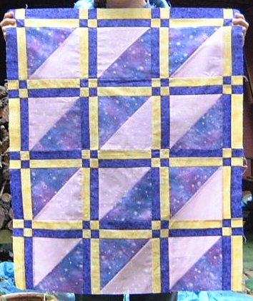 pink and purple quilt