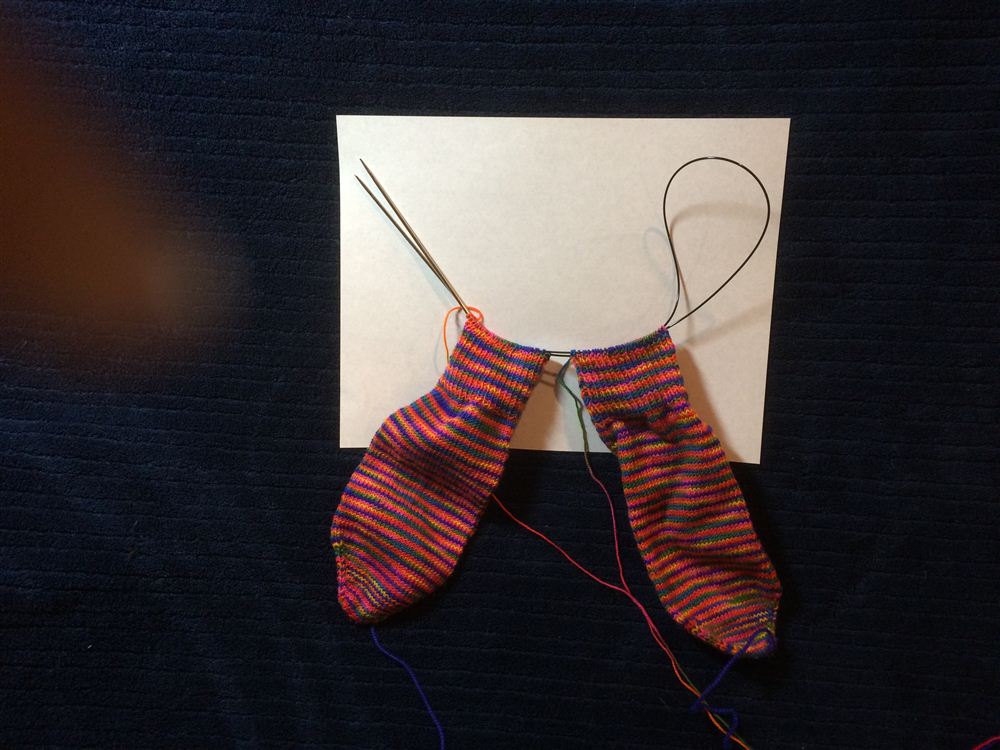 Magic Loop Socks heel side