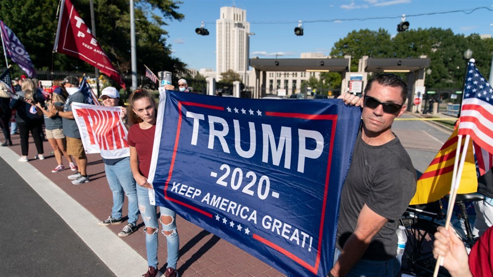 Well-wishers at Trump's hospital