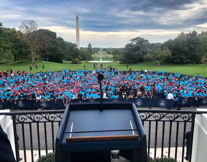 Trump's post-illness event crowd