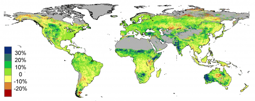 CO2 is greening dry regions