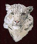 Picture of the white tiger I stitched on Jon''s shirt for Christmas.