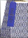 Here's my 8 shaft twill towel, complete with blue ribbon from the Va State Fair. It's actually very colorful - the scan probably won't show that too well. Pattern came from the Interweave 8-shaft book