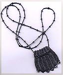Bead knitted Victorian bag from perle cotton and size 11 Czech seed beads.  
 
