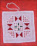 This beautiful hardanger ornament was stitched by Karen Willett.
From Emie Bishop’s  Just Cross Stitch 1998 Christmas Issue.

2001 Ornament Swap
