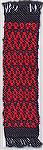 This is one of a series of bookmarks woven using red overshot on a background of forest green. 
