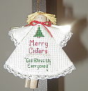 This ornament is from our 1994 swap.  I keep it hanging by my computer all the time in memory of Bev.Angel Ornament by Bev MarchettiKathyMorgret