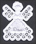 Angel ornament from one of Janice Love's books.Technique: Hardanger embroideryAngel OrnamentKathy Chelsen