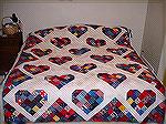 Basted Quilt that I am making for my stepmother, Corin.Hearts for CorineLaura Smith