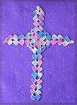 This is a crochet bookmark worked by Madeline Wallace for our 2002 bookmark swap. This beautiful unique cross is worked in a varigate thread with soft yellow, pink, lavendar, mint green, and blue.BM20