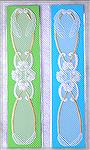 This is a parchement craft book mark worked by Wendy Durell for our 2002 bookmark swap. Designed by Janet Wilson in her book "Parchment Craft".BM2002Swap7Kyra Tenpenny