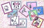 Original card contained only the Snoopy image stamped by Barb Efflandt.  dara Ickes "completed" the picture with her own stamp images and then mailed it back to Barb.

POSTCARD SWAP  July 2002
dara