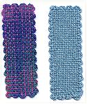 Here are my first two projects from the bookmark loom (Weavette). The solid one was my first attempt, made while VERY tired, from commercial yarn. The colorful one is from my handspun.Woven BookmarksD
