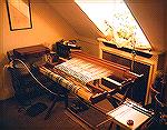 The weaving area just outside my kitchen door, with a 32-inch Beka loom with floorstand and multiple rigid heddles.Wide loom spaceRuthMacGregor