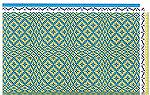 This draft comes from Margaret Windeknecht's exploration of the Rosepath motif in weaving.  It's a design she calls "undulating rosepath" -- just one of several undulating forms presented in her book 
