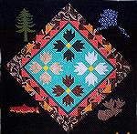 This is a part-way-through picture of Peggy's Border Round Robin.  This quilt has returned to Peggy with additional borders--far exceeding her original vision of a wall quilt. 

Peggy started the qu