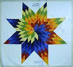 Judi Rutherford's unfinished center of her Lone Star started in Jan Krentz's class during the 4th session of the Empty Spools Seminar, Asilomar Conference Center, Pacific Grove, CA, April 2003.  This 
