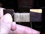 This is some hemp yarn, spun fine from long fibers on a distaff.  The fiber measures 81 wraps per inch.Fine hemp yarnRuthMacGregor