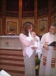 Here she is with my daughter and the Priest on  her Christening day.  Leanna`s ChristeningAnsDrost