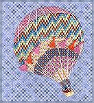 This is another finished piece for a GCC from my EGA chapter.  It's called Albuquerque Sky, and of course I didn't use the colors the text called for.   I substituted pink, orange, and teal blue for t