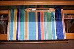 Full view of tablecloth woven by Ramona Abernathy-Paine. Woven as double weave, 26" in reed, 52" finished width. 