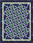 This is a computer rendition of a class sample, the first time taught as a mystery.  It's all made from one patch, the small square & two triangles, which were strip pieced and sewn to the large trian