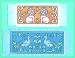 I got into Assisi Embroidery (counted thread) after trying one for the bookmark swap. These are adapted from border designs in an Italian Assisi Embroidery book. I was surprised that the outline stitc
