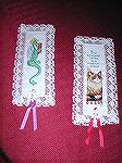 These darling bookmarks were submitted by Colleen Poor in our 2004 Beverly Marchetti Memorial Bookmarks for Literacy Swap.  Both are from Leisure Arts Leaflet 2985, &quot;Book Marks Galore&quot;, and 