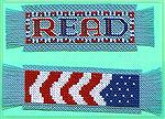 Two of Valerie Vann's submissions in our 2004 Beverly Marchetti Memorial Bookmarks for Literacy Swap.  These are Valerie's own design, in counted cross stitch.