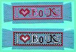 Still more bookmarks submitted by Valerie Vann for our 2004 Beverly Marchetti Memorial Bookmarks for Literacy Swap.  Counted cross stitch in Valerie's own design.