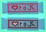 Still more bookmarks submitted by Valerie Vann for our 2004 Beverly Marchetti Memorial Bookmarks for Literacy Swap.  Counted cross stitch in Valerie's own design.