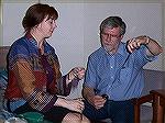 Here's Ruth McGregor teaching Ramona's husband Ernie Paine to spin in Denver, Convergence 2004.