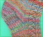 Toe Up Sock Heel detail, showing full fashioned heel and gusset possible in toe up knitting. Ref. to Msg# 116795 and Msg# 134139 about the toe, gusset & heel methods, based on the book Janet Rehfeldt'