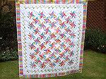 This is the Lemon Lime Twist quilt designed and kitted by Charlotte Angotti. After I saw it being made at Judi's quilt retreat last September I managed to purchase it and finished it earlier this year