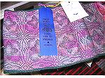 Here's a picture of my tencel scarf that won the blue ribbon in the VA state fair. I painted the warp at a workshop at FTWG conference last March, and thoroughly enjoyed weaving this one.