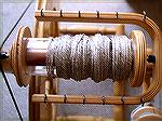 This yarn was wet-spun (and wet-plied) from line flax as the first step in preparing a cord for ply-splitting.