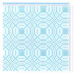 This draft shows how the threading pattern shown in another image (also called &quot;couvrepied&quot;) would show in the finished cloth.  The wobbliness in the circles is most likely due to some mista