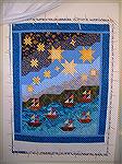 This is a fun quilt to make and I've done 4 now in various scenes for the grandsons. This is for Gordon who lives by the sea in Maine. Basic pattern is from an old book by Lorraine Stangness. Quilt is
