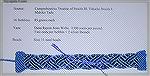 Braided bookmarks by Maryse Levenson, for our 2005 Bookmark Swap.  This is a Syagata-Gumi braid, from Makiko Takada's Comprehensive Treatise of Braids III.  Takadai Braids I.  Maryse used Dana Rayon f