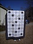 This is the black, white and cream music quilt option. This one has also been sent to a friend in Maryland.

Catriona, Edinburgh