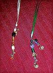 Colleen describes these bookmarks as an adaptation of a bookmark she received from a friend.  Wire and beads.  From our 2006 Bookmark Swap.