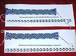 Maryse's bookmarks, from our 2006 Bookmark Swap. These are flat braids with beads, done on a takadai. 